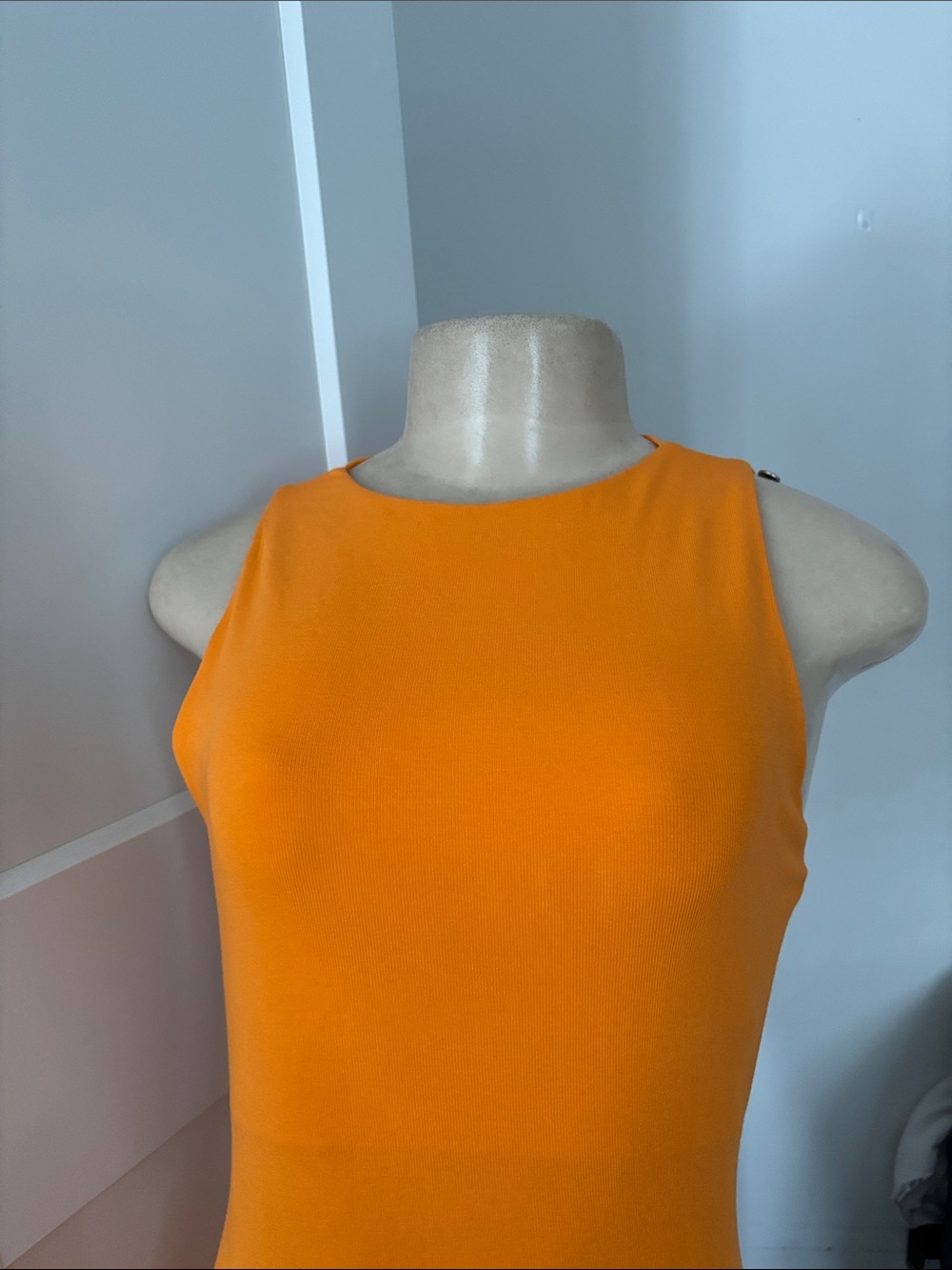 New Zara Orange fitted mini dressSleeveless Bodycon Dress - Picture 2 of 6